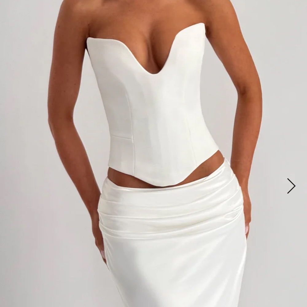 Babyboo white Corset Top & Skirt Set